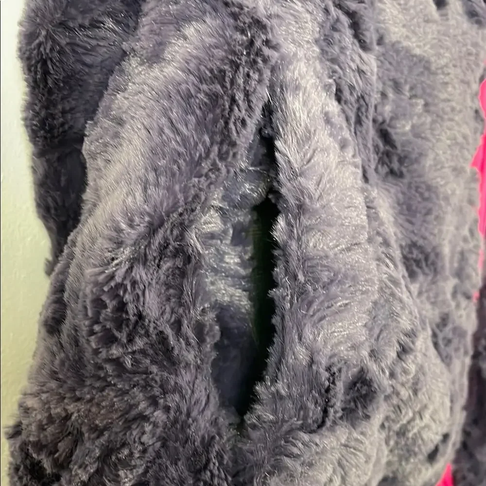 The North Face Reversible Fluffy Womens S Blue Fleece Vest with Pink Full Zipper